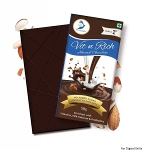 Vit n Rich Probiotic Almond Premium Chocolate Bar 100%
