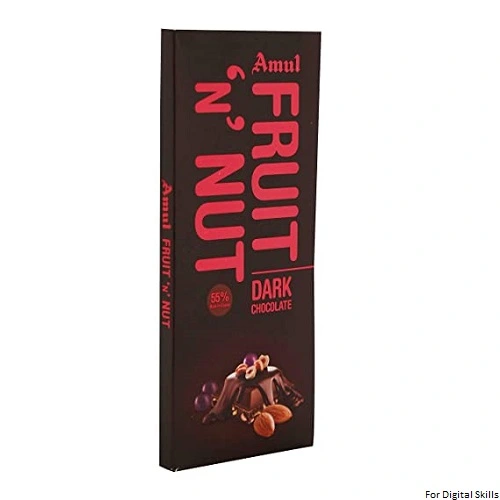 Amul Dark Chocolate Bar - Fruit N Nut
